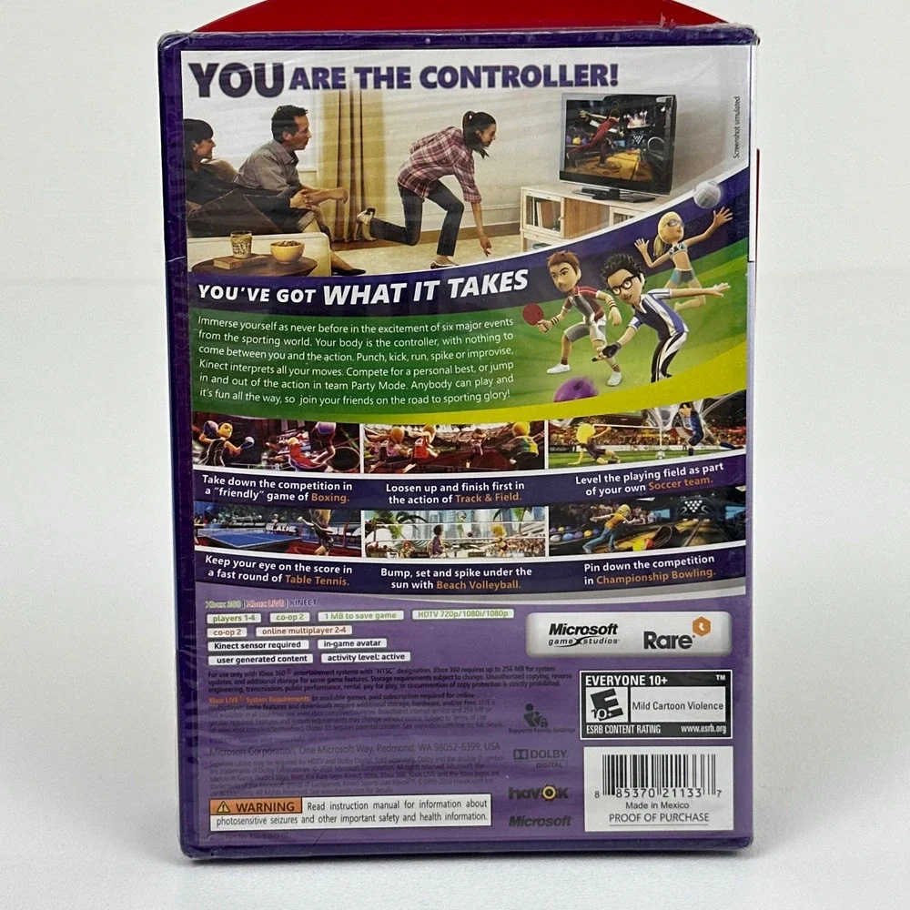 Kinect Sports Xbox 360 Microsoft Game Studios New Sealed Motion Sports Game